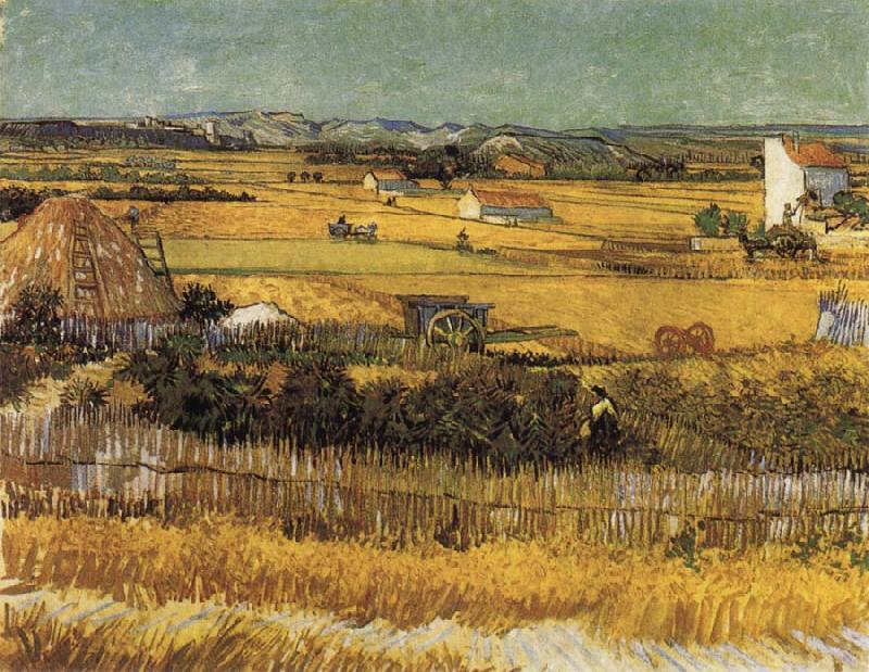 Vincent Van Gogh Harvest at La Crau,with Montmajour in the Background Germany oil painting art